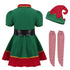 2019 green Elf Girls christmas Costume Festival Santa Clause for Girls New Year chilren clothing Fancy Dress Xmas Party Dress - menochic